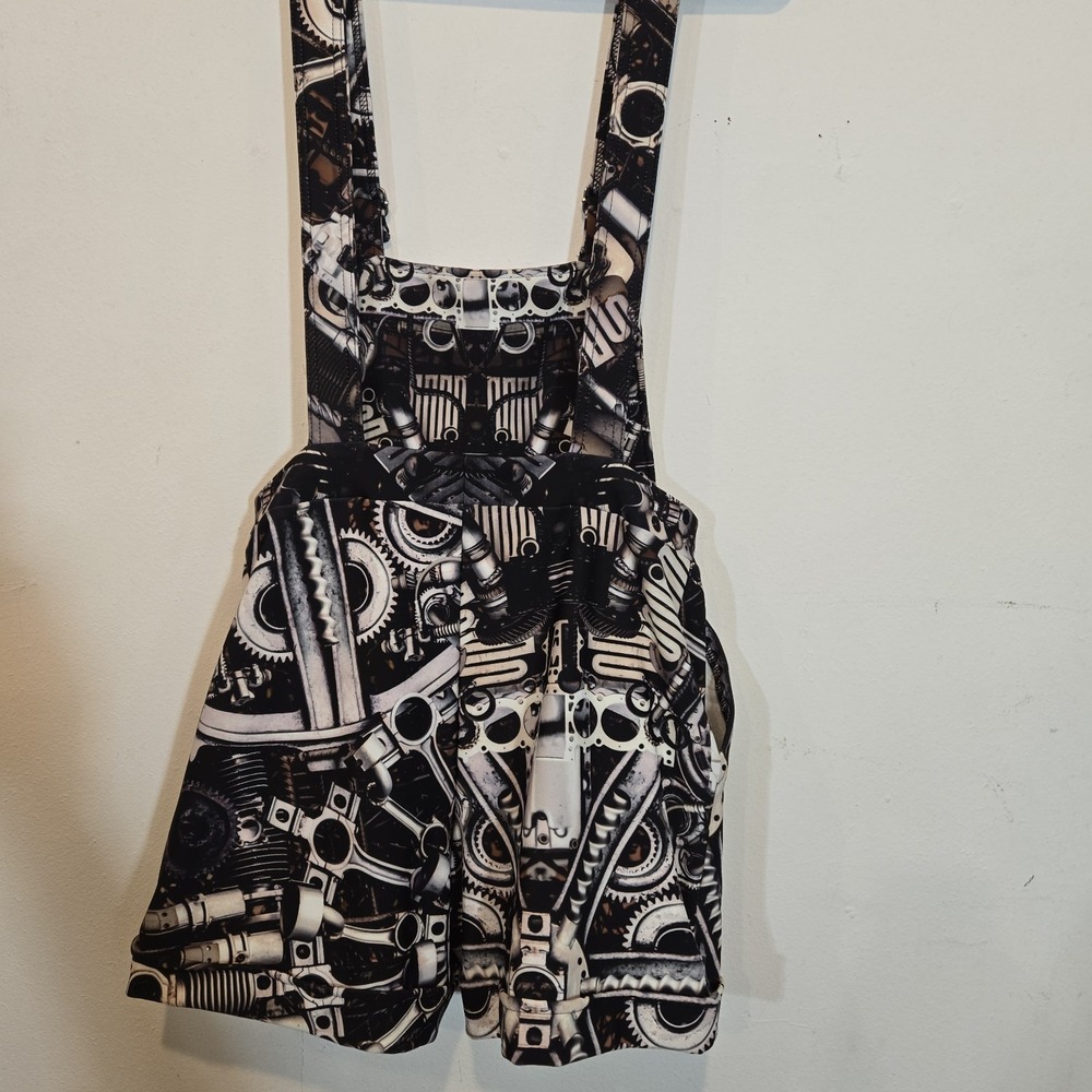 Black Milk Steampunk Shorts Overalls Romper Size Medium - Picture 2 of 7